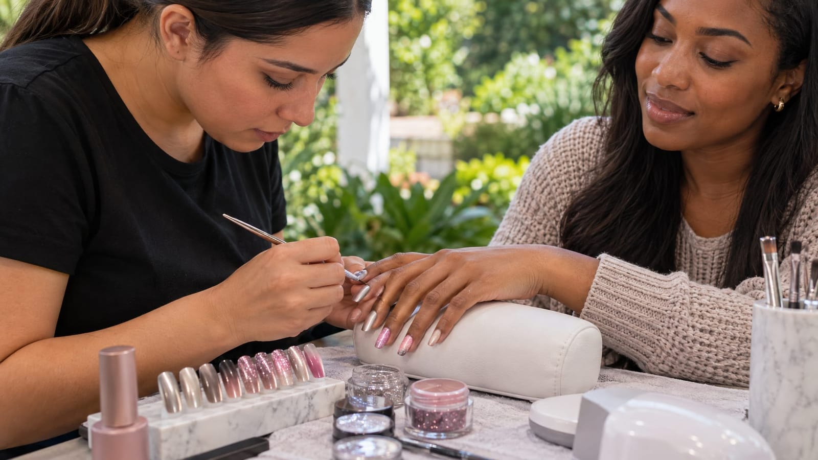 Chrome vs. Glitter Ombre Nails: What's the Difference?